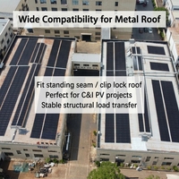 Pince de fixation pour panneau solaire photovoltaïque sur toit en aluminium ou tôle, système de fixation pour toiture à joint debout, galvanisée à chaud