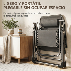 Silla Reclinable Plegable ELE-GATE Negra para Jardín, Playa o Exteriores, Asiento Ajustable, Cómodo y Ahorra Espacio - Product Image 2