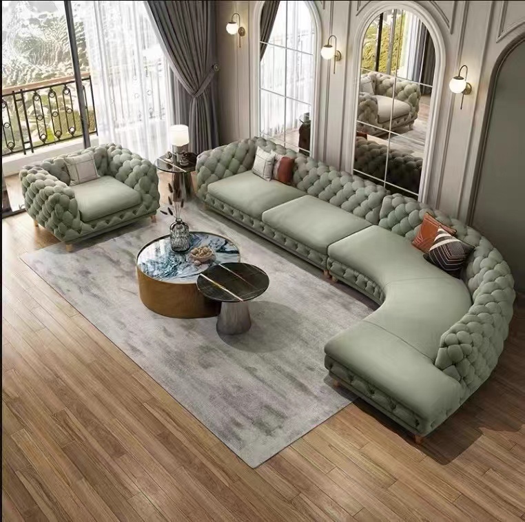 Modernes,Kurven Förmiges Einsitzer-sofa Garnitur Hochwertige Wohn Möbel Mit Schwamm Füllung Für Das Wohnzimmer
