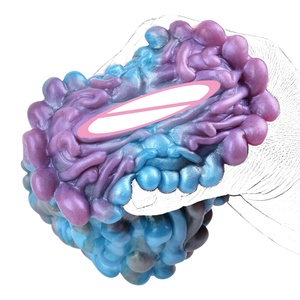 GEEBA 17*11*22CM Masturbador Masculino de Silicona con Diseño de Crisantemo de Terciopelo, Juguetes Sexuales Eróticos, Estimulador Masculino de Fantasía Colorido - Product Image 5