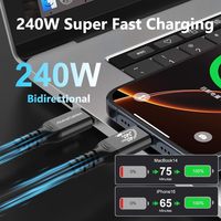 Cable USB4 Trenzado de Alvin's Cables, USB-C a USB-C, Compatible con Thunderbolt 4/3, USB 3.0, MacBookeGPUDock, Certificado por USB-IF, Cobre Puro