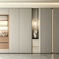 Buffet en bois intégré, style moderne minimaliste, armoire de rangement modulaire pour salle à manger, personnalisable
