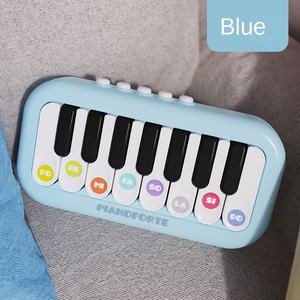 <span class=keywords><strong>Piano</strong></span> de Bolsillo Portátil de Bambú, Juguete de Dibujos Animados, Funciona con Pilas, Teclas de Colores Verde Claro y Azul Claro, Notas Musicales, Música Temprana - Product Image 4