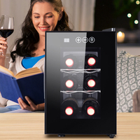 Refroidisseur à vin thermoélectrique Visual Window 6 bouteilles, réfrigérateur à vin