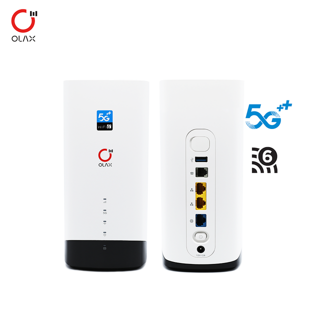 For Olax High-Speed WiFi6 5G CPE Router Black White Modem with One Sim Card Slot Firewall VPN QoS Functions