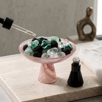 Diffuseur d'huiles essentielles en pierre de lave cristalline avec support en verre, désodorisant d'ambiance, vente en gros