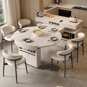 Muebles de comedor de lujo Juego de mesa de comedor 4 sillas Sillas modernas extensibles para mesa de comedor - Product Image 4