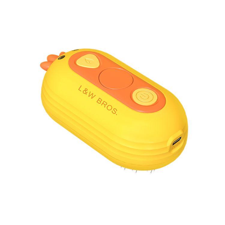 Cepillo Multifuncional para Gatos con Spray, Amarillo
