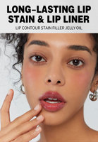 Brillo labial de doble cabezal con aceite en gel de larga duración, color intenso, efecto voluminizador, fácil de aplicar y colorear, tinte para contorno de labios.