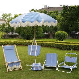 <span class=keywords><strong>2022</strong></span> chine fantastique ensemble de Parasol de plage de luxe, pampilles en bois, Parasol de plage en plein air, parapluie, Cabana de plage et chaises - Product Image 1