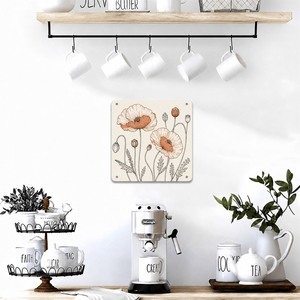 Quadro in Alluminio Fine Line <span class=keywords><strong>Poppy</strong></span>, Stampa Artistica su Metallo, Decorazione Murale Quadrata - Product Image 2