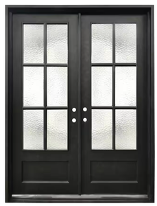 74 Em. X 98 Em. Mão direita Insswing com ferro de vidro 3/4 Lite pré-pendurado frente dupla porta Encontre a porta perfeita para sua casa - Product Image 2