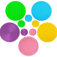 HMJ 10 pièces Coussin de soulagement de la pression en gel de silicone texturé, jouet sensoriel anti-stress, tapis d'éveil pour bébé, pour adultes, enfants, TDAH, autisme