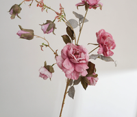 Fleur artificielle réaliste de style européen Dye Feiou Moon Rose, décoration d'intérieur, fleur artificielle murale pour mariage, centre de table du Nouvel An