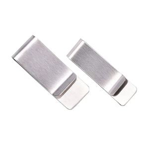 वॉलेट के लिए ब्लैंक ब्राइट पॉलिश्ड स्टर्लिंग सिल्वर प्लेटिंग फिनिश स्टेनलेस स्टील मेटल मनी क्लिप - Product Image 1