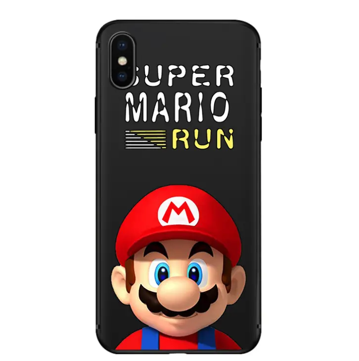 Ufogift Fashion Phone Case Lucu Kartun Super Mario Ponsel Cover Slim Fit Hitam Tpu Pelindung Case