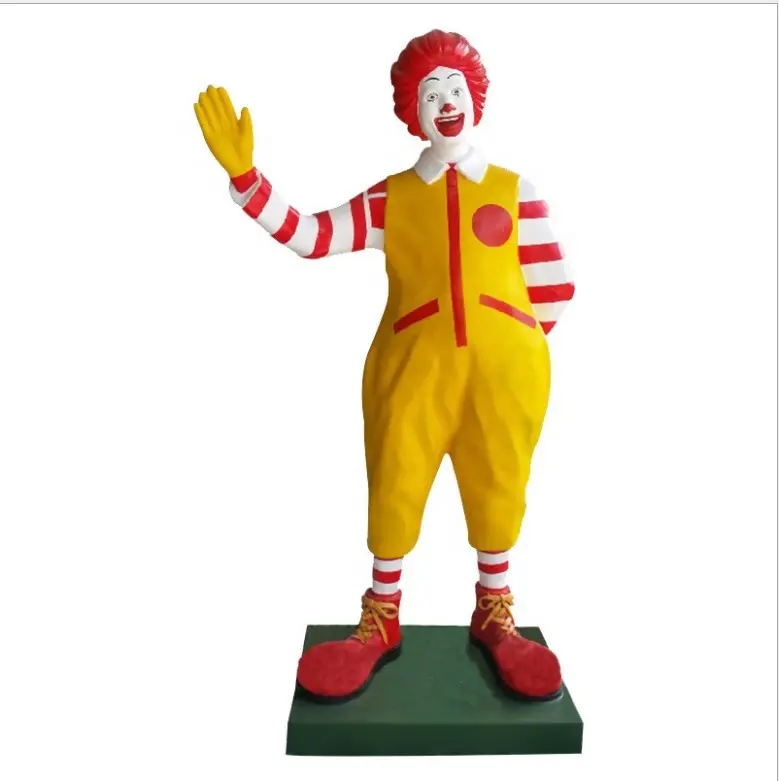 Cartoon Character Fiberglass Life Size Foot Ronald Mcdonald Statue Figure Playground
