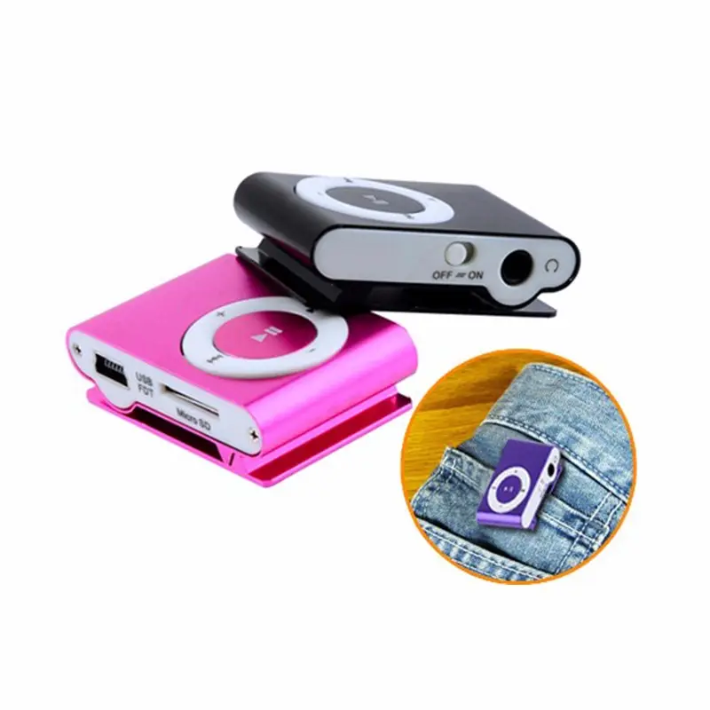 Мини клип портативный MP3 музыкальный медиацентр с объемом 4 ГБ/TF + USB кабель для передачи данных + спортивные наушники mp3 плеер