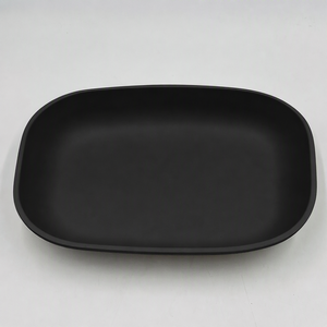 Plat ovale en mélamine noir mat de 10 pouces x 7,5 pouces, en forme de <span class=keywords><strong>bateau</strong></span> large, pour tapas, apéritifs et accompagnements - Product Image 4
