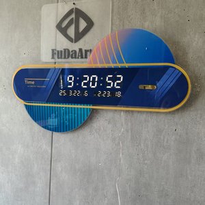 63X35CM S LCD Stilvolles Design Möbel Digitale <span class=keywords><strong>Wanduhr</strong></span> Große LED Heimdekoration Hängende Uhr Direktvertrieb DDP - Product Image 3