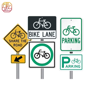 Panneaux de signalisation routière réfléchissants pour vélos, « Partager la route » et plaques réglementaires pour le stationnement des vélos - Product Image 2