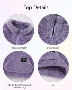 Latnnut <span class=keywords><strong>Felpa</strong></span> Casual per Ragazze con Zip a un Quarto, Maniche Lunghe, Tasca a Canguro, <span class=keywords><strong>Pantaloni</strong></span> e Cappello, per 4-10 Anni - Product Image 5