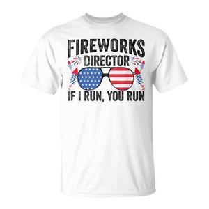 T-shirt Fireworks Director a maniche corte con scollo rotondo, design patriottico, per uomo, camicia casual del 4 luglio - Product Image 1
