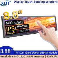 8,8-Zoll IPS LCM LCD-Bildschirm mit LED-Hintergrundbeleuchtung HD 1920x480 Auflösung Wandmontage USB Typ-C Schnittstelle