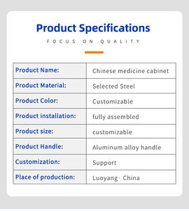 伝統的な中国医学病院用ステンレス製耐久性のあるミニマルデザイン環境に優しい多段引き出しハーブ収納庫 - Product Image 6