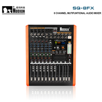 Nuoxun SQ-8FX Mixeur DJ 8 canaux Équipement audio Bluetooth Affichage 256/24 bits Effet DSP Enregistrement USB Métal
