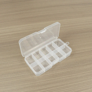 Transparent Plastic Storage <b>Box</b> 10 Compartments Rectangular PP Spare Parts Organizer <b>Tool</b> <b>Box</b> - Product Image 2