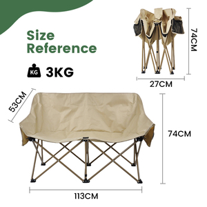 Vente en gros de chaises de plage personnalisées pour l'extérieur double chaise de <span class=keywords><strong>camping</strong></span> pliante pour deux personnes pour cuisine chambre atelier salle à manger salle de sport - Product Image 6