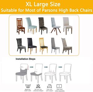 <span class=keywords><strong>Fundas</strong></span> <span class=keywords><strong>para</strong></span> <span class=keywords><strong>Sillas</strong></span> de Comedor, Extra Grandes, Extraíbles, Lavables, de Spandex Suave, <span class=keywords><strong>para</strong></span> Cocina, Hotel - Product Image 3