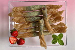 Haricots rouges surgelés et croustillants Rouleau de printemps Collation de pâtisserie <span class=keywords><strong>végétarienne</strong></span> en gros pour fournisseur de restaurant OEM Dim Sum - Product Image 4