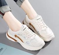 Chaussures décontractées de sport d'extérieur pour femmes, style coréen 2026, respirantes, à lacets, bout rond, talon moyen de 4,5 cm, amorti durable