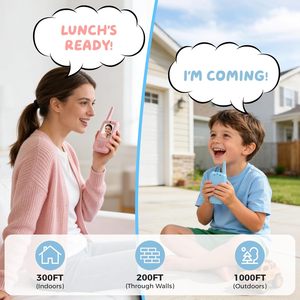 Video <strong>Walkie</strong> <strong>Talkies</strong> 2 Pack Rechargeable Screen <strong>Long</strong> Range 2 Way Radio 4 Voice Effects for Age 3-12 Boys Girls - Product Image 3