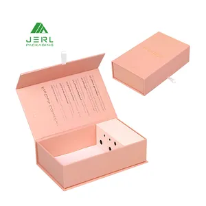Benutzer definierte buch förmige Luxus papier rosa Make-up Geschenk box Make-up Wimpern Kosmetik boxen mit Schaumstoffe insatz