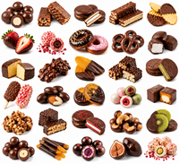 Ligne de production automatique de glaçage au chocolat pour les snacks aux amandes, cacahuètes, noix de cajou, pistaches, noix, noisettes, yaourts et fruits.