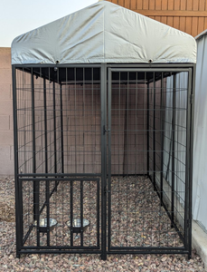 <span class=keywords><strong>Cage</strong></span> de style moderne pour animaux de compagnie en fer et en bois avec toit facile à nettoyer pour prendre soin des chiots et des chiens - Product Image 6