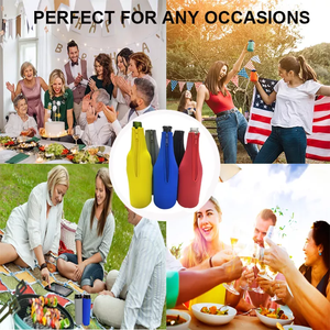 Luxury Custom Printed Cartoon Pattern Neoprene Zipper Wine Basket Cooler Bag Waterproof Stretch Thermal Travel <strong>Foldable</strong> - Product Image 6