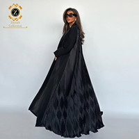 Zaynab Jalabiya manches conception cristaux de Dubaï Maroc femmes robe ouverte Abaya ensemble Abaya femmes robe musulmane