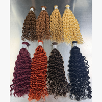 Cheveux humains bouclés colorés en vrac pour tressage, vente en gros de cheveux humains en vrac pour tressage, cheveux brésiliens en vrac pour tressage