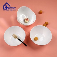 Assiette ronde blanche de 7 pouces, service de table, assiette tournante, best-seller, bol en verre opale blanc, emballage supermarché, vaisselle opale, usine