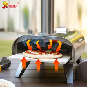 Oven pizza kualitas tinggi luar ruangan dengan mudah dirakit 21.6 inci komersial kayu pelet pizza oven Taman