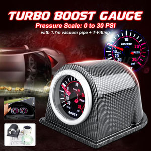 Manómetro LED de 2 pulgadas (52 mm) para coche, indicador de presión de turbo, con esfera tipo SME, 0-30 PSI - Product Image 1