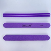 Lime à ongles double face en éponge violette avec logo personnalisé, grain 100/180, polissoir de manucure en gros pour salon
