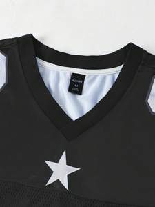 Maglia Rossa Numero <span class=keywords><strong>Venti</strong></span> Tre con Stelle, Estiva a Maniche Corte, Oversize Casual in Maglia da 200 Grammi con Motivo - Product Image 5
