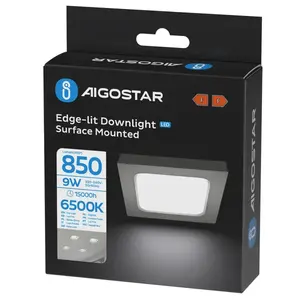 <b>downlight</b> led cuadrado de superficie 9w, luz blanca, ideal para iluminacin interior y ambientes modernos. - Product Image 3