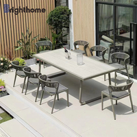 Brighthome ensemble de chaises de table à manger en rotin de loisirs modernes mobilier d'extérieur en métal de luxe pour restaurant commercial et parc