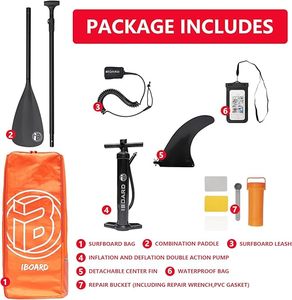 Iboard 11' <strong>Red</strong> Drop Stitch Inflatable <strong>Stand</strong>-Up <strong>Paddle</strong> Board for Ocean Waters Surfing Accessory - Product Image 6